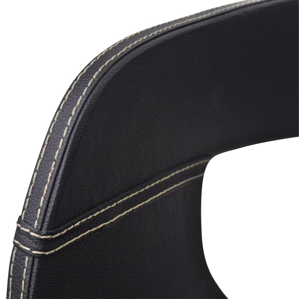 Dining Chairs 2 pcs Black Bentwood Frame and Faux Leather