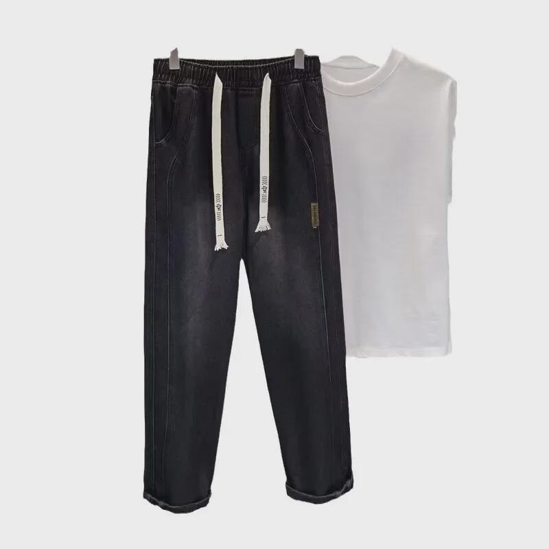 Men's Korean Style Wide-Leg Jeans – Spring/Autumn Fashion Trend, Loose, Casual, Straight Trousers