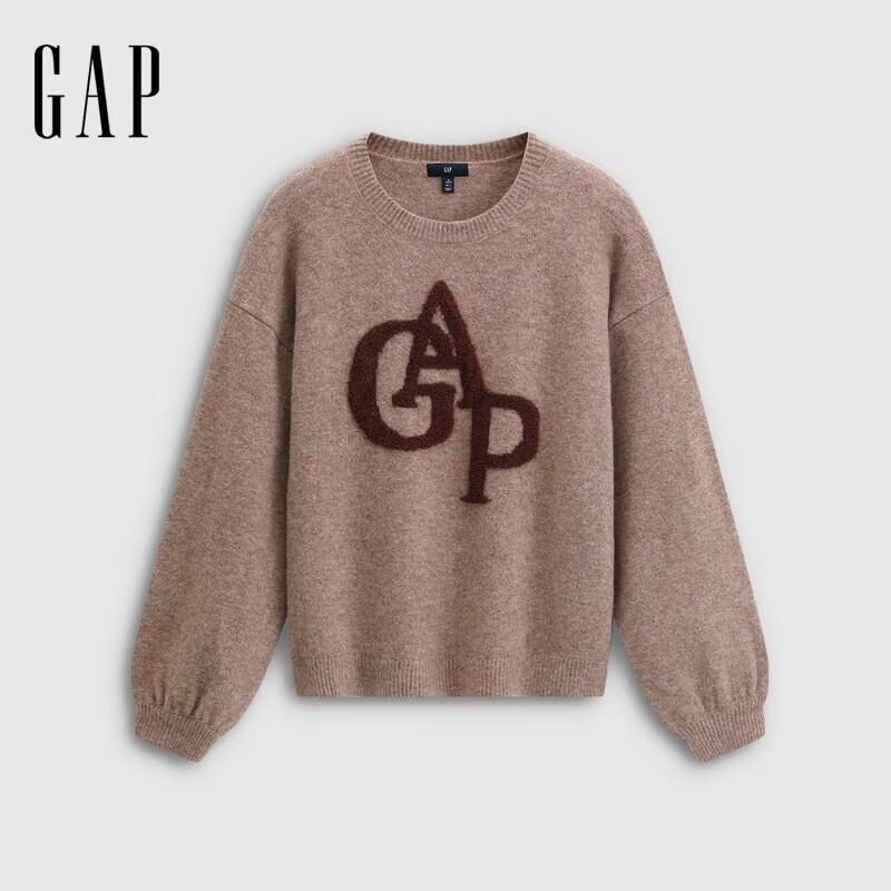 Gap Women's Relaxed Plush Logo Crew Neck Sweater