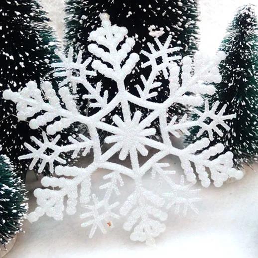 6/12pcs Simulation Snowflakes Christmas Tree Hanging Ornament Christmas Fake Snowflakes Winter Party Navidad New Year Decoration