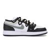 Jordan Air Jordan 1 Abrasion Resistant Low top Vintage Basketball Shoes Men's Black Gray 553558-131(Team85-)