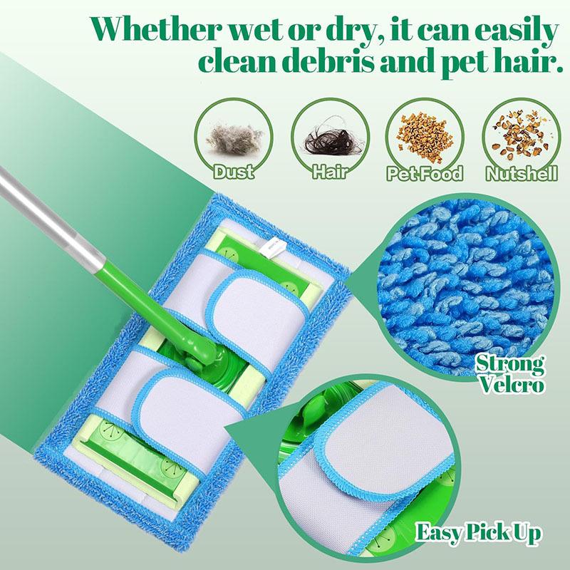 1/2pc Reusable Mop Pads Compatible Washable Microfiber Cleaning Pad Replacement Spare Parts Home Cleaning Mopping Head Pad