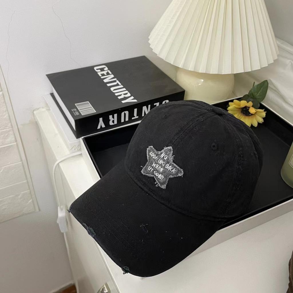Korean Style Washing Old Baseball Cap Retro Men's and Women's Trendy American Baseball Cap Five Pointed Star Sunshade