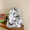 Female Print Schoolbag Student Tie-Dye Backpack Large Capacity Backpack for Junior High School