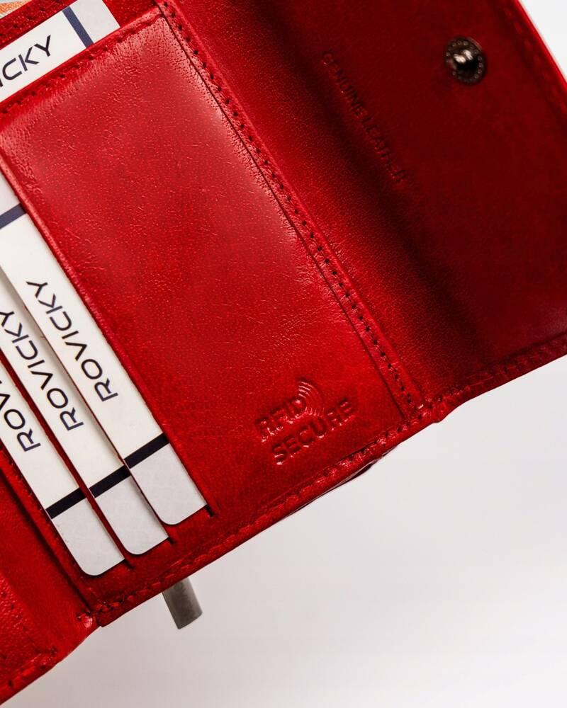 Women's wallet made of genuine leather with a snap closure - Rovicky