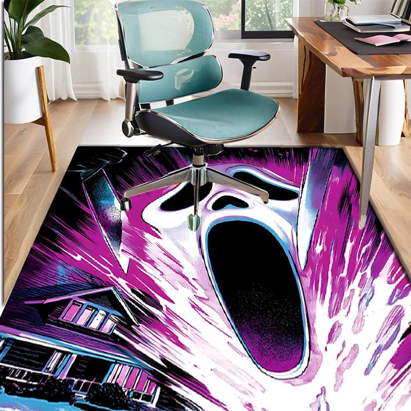 Ghostface Pattern Rug, Indoor/Outdoor Mat, for Picnic, Gameroom, Bedroom, Office, Living Room, Home Decor Carpet, Birthday Gift