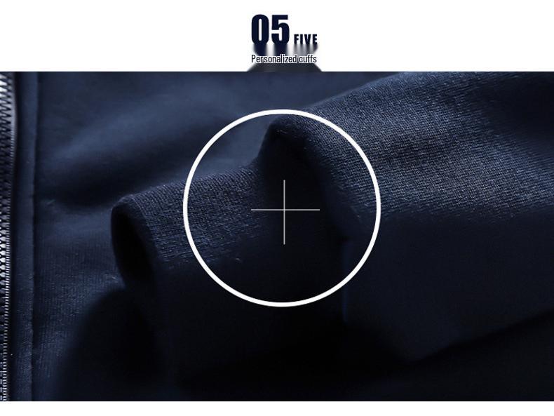 Plus Size Men's Autumn Hoodie & Cardigan Sports Set with Embroidery