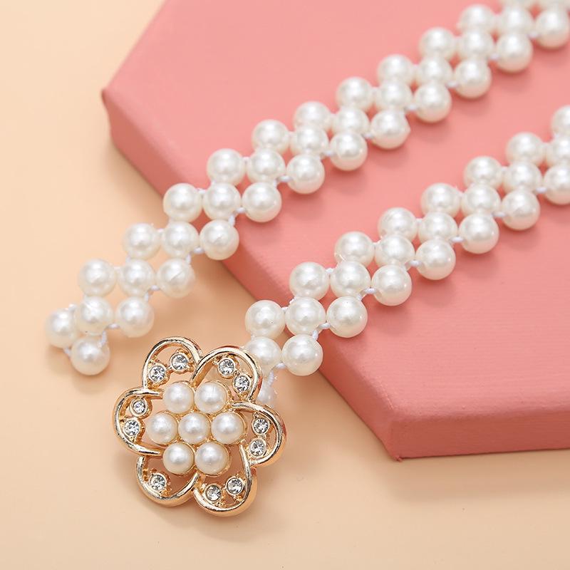 Women's Korean Style Pearl Waist Belt - Elegant, Versatile, Thin Elastic Chain with 22 Sweet Designs