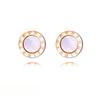 Classic Roman Numeral White Black Shell Stud Earrings For Women 316L Stainless Steel Female Earrings Jewelry Brincos ZE18002