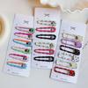 Multicolor Polka Dot Geometric Enamel Hair Clip Set