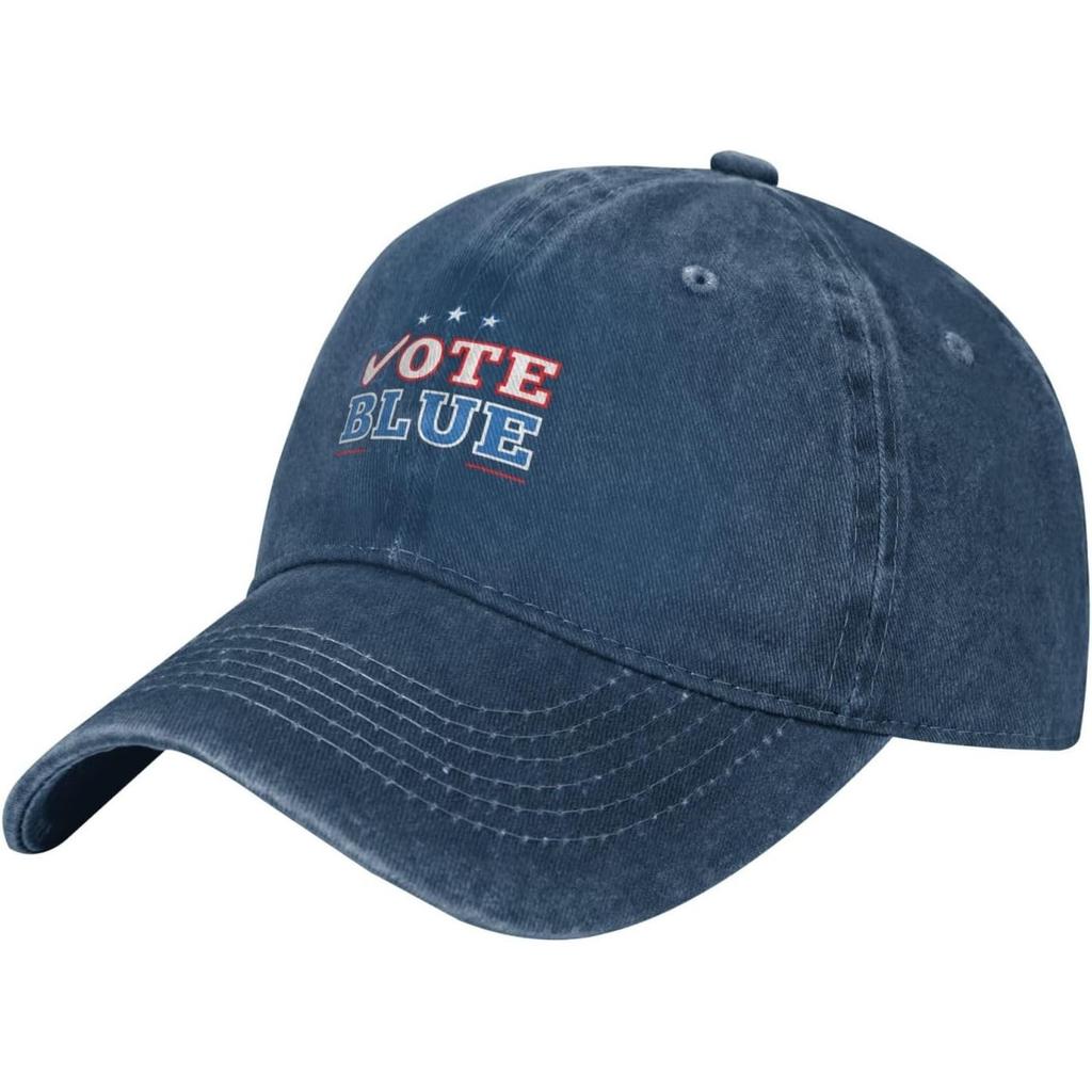 Vote Blue Democratic Baseball Cap Washed Cotton Adjustable Dad Hat for Unisex Casual Wear