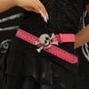 Popular Rhinestones Skull Buckle Belt for Adult Rivet Studded Belt All Matching Western Belt for Daily and Club Wear