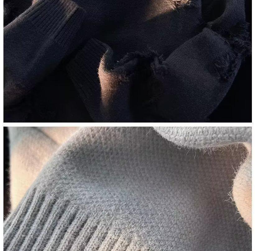 Men's Autumn/Winter Retro Ripped Knit Sweater - Round Neck, Thickened Pullover, Trendy American & Japanese Style