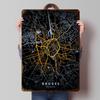Bruges City Map Poster Customized Vintage Metal Signs Wall Art Retro Tin Plaque for Bathroom Decor Home Decoration Ornaments