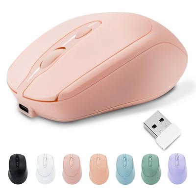 PiMivco Kabellose Bluetooth-Maus mit 3 DPI Kompatibel mit und Android-Maus, Maus, Wiederaufladbar, Leise, Dual-Modus 2,4 GHz, 4-Tasten-Einstellungen,