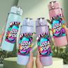 1PC Total Dude Pop Art Cartoon Print 750ml Color Plastic Sports Water Bottle Leakproof Flip Straw Lid Suitable for Sports Office Home Use
