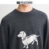 PEACEBIRD Men's Loose-Fit Wool Blend Puppy Jacquard Sweater