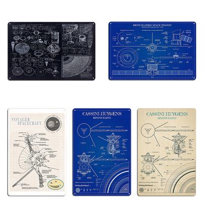Cassini-Huygens Outer Planet Exploration Probes Voyager Spacecraft Print Metal Retro Wall Cave Create Plaque Tin Sign Poster
