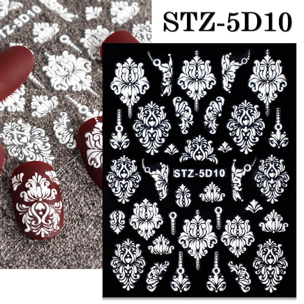 5D Embossed Christmas Nail Art Stickers New Year Red Santa Claus Tree Penguins Snowman Winter Sliders Girl Manicure Decals NK-1*