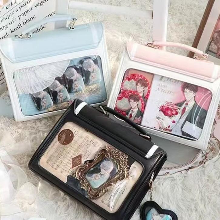 Portable messenger bag transparent versatile women's bag