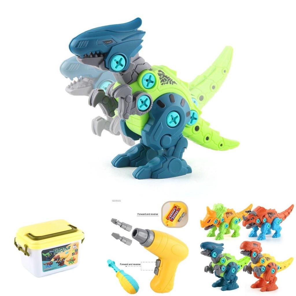 Dinosaur Toys For Kids Take Apart Build Set With Electric Drill And Storage Box