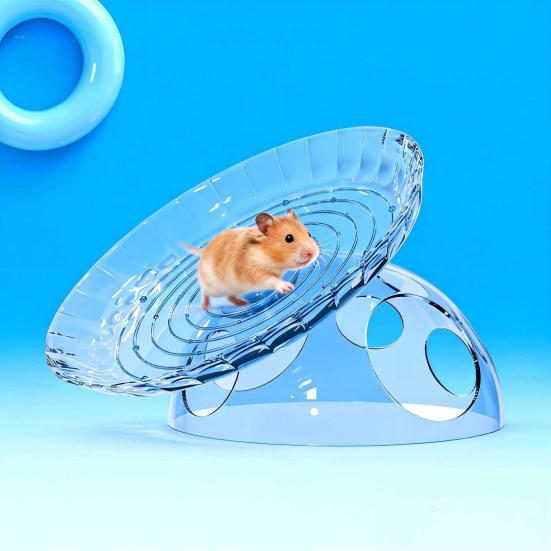Quiet Hamster Running Wheel Flying Saucer Hamster Wheel with Hideout 2-in-1 Stable Safe Hamster Exercise Wheel for Gerbils Chinchillas Small Pets