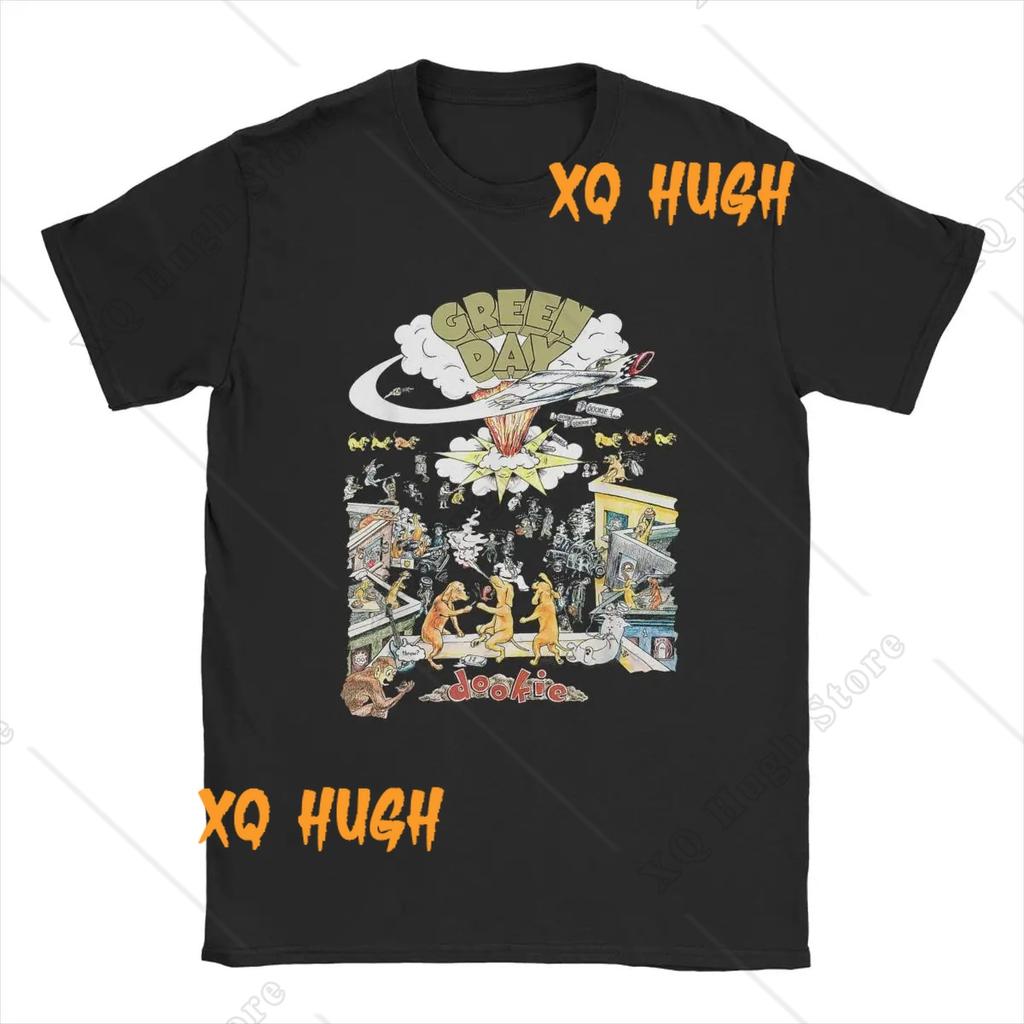 Men Green Days T-Shirtler Fresh Dookie Saviors Hip Hop Hayranları Hediye %100 Pamuk Üstler Kısa Kollu Yuvarlak Yaka Tişört Büyük Beden Tişört