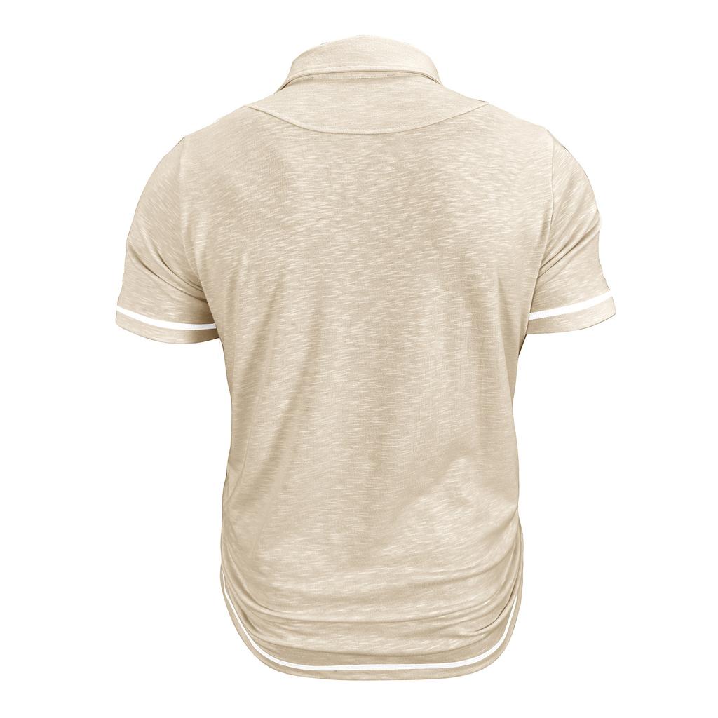 Summer Mens Short Sleeve T-Shirts Pocket Lightweight Casual Polo Shirt for Men Loose Trendy Loose Button Down Shirts for Men