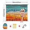Large Beach Blanket Waterproof Sandproof Beach Mat Portable Foldable Mat Outdoor Camping Picnic Blanket for Family Kid Adult