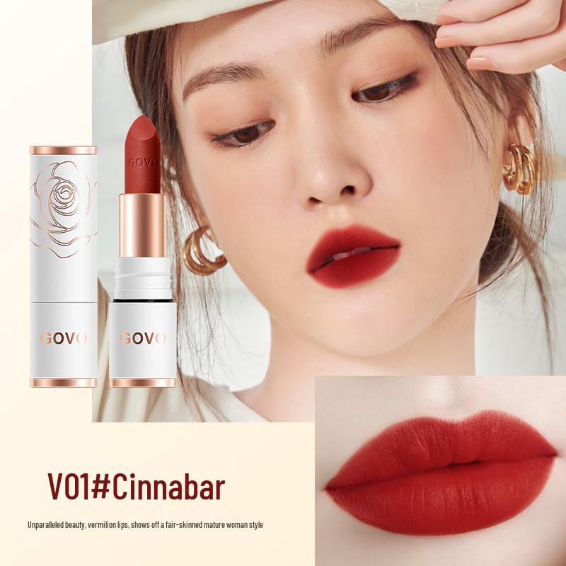 GOVO Long-lasting Matte Nude Lipstick - Non-stick & Non-fading with Moisturizing Bean Paste Shade.