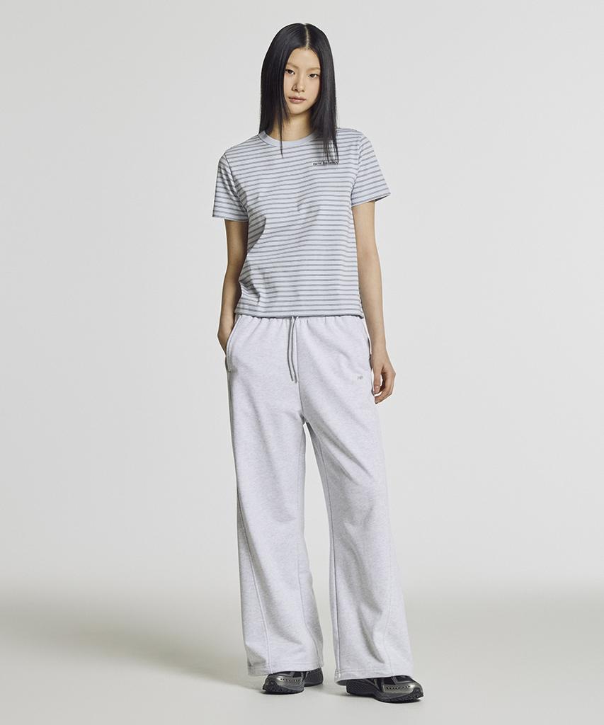 Nyuballanseu Nbneg2W422 / Women Essential Basic Striped Short Sleeve T-Shirt (Light Blue)