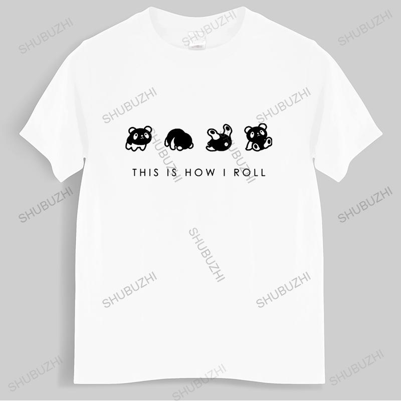 Cute Panda This Is How I Roll Pattern Short Sleeve Unisex Fashion Loose T-shirt Man Korea Harajuku Tshirt Female Basic T Shirt