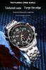 OFNS Men's Waterproof Quartz Chronograph with Silicone Strap and Steel Band, Business Calendar, and Small Second Display.