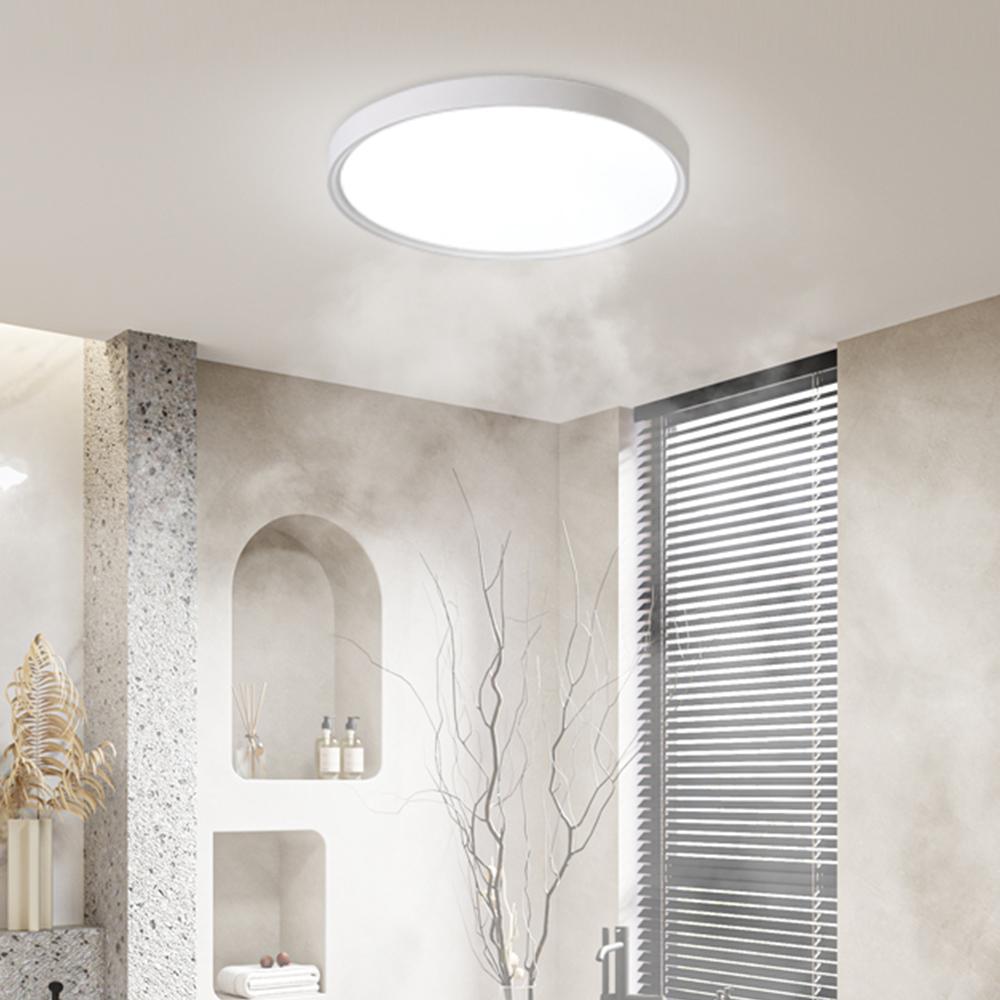 

IRALAN Современный светодиодный потолочный светильник для ванной комнаты, панельный светильник, люстра для украшения домаСветильники для потолочного освещения в спальне Three color dimming&27CM (220V) белый