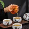 Gift-giving Ceramic Ge Kiln Opening Old Clay Tea Cup Office Tea Cup Large Master Cup Retro Golden Rooster Annunciation