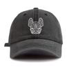 1pc Line Frenchie Print Washed Baseball Cap for Adults,  Minimalist Retro Style Casual Soft Adjustable Dad Hat, Perfect As Gift