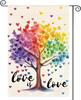 AVOIN Colorlife Love Is Love Pride Tree Garden Ag 12x18 Inch Double Sided Outside, LGBTQ+ Community Progress Rainbow Yard