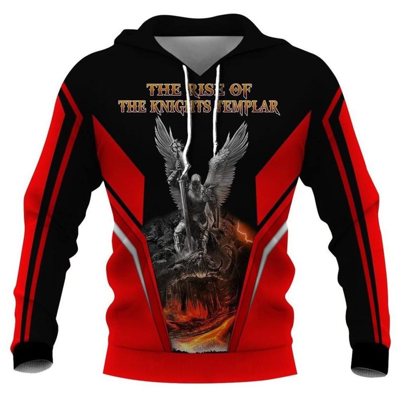 

Инновационная крутая толстовка с капюшоном в стиле рыцаря, мужская мода, повседневная толстовка с длинными рукавами и принтом рыцаря в стиле средневековья, свитер-пуловер 2XL