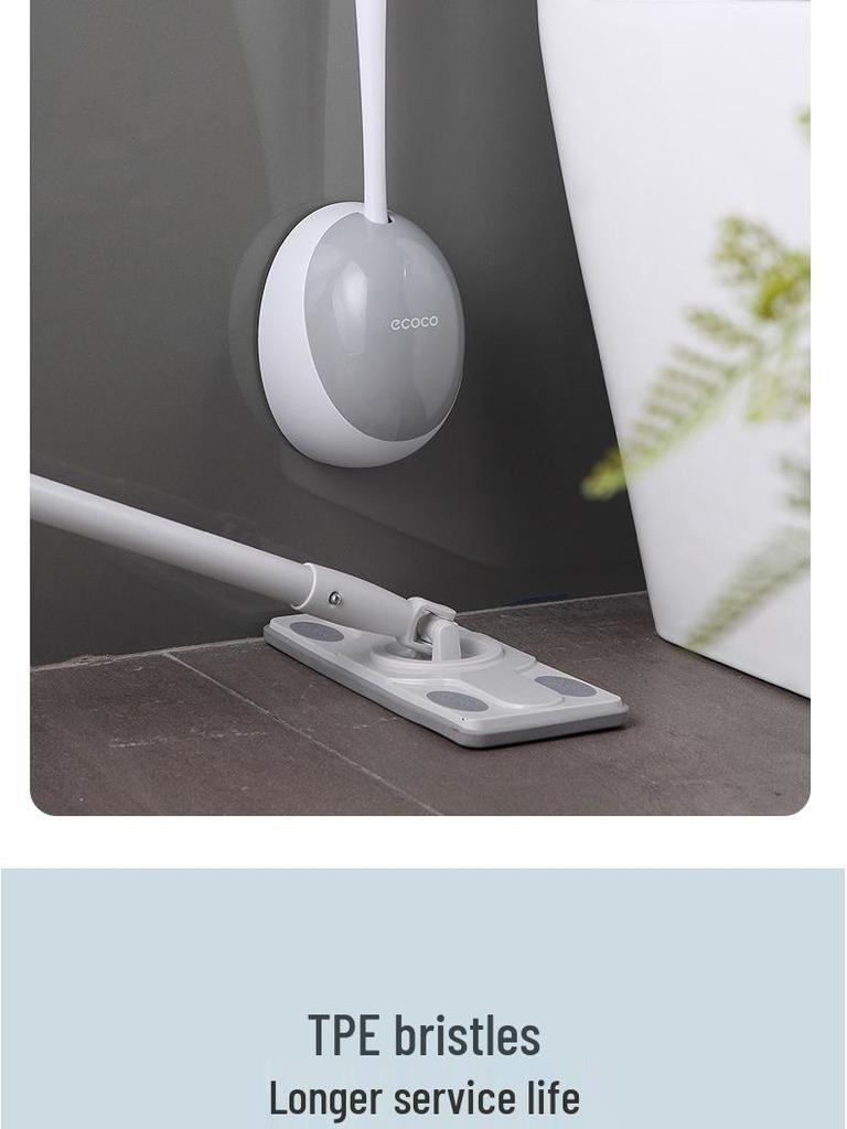 Silicone Toilet Brush Set with Wall-Mounted Storage Rack for Complete Bathroom Cleaning