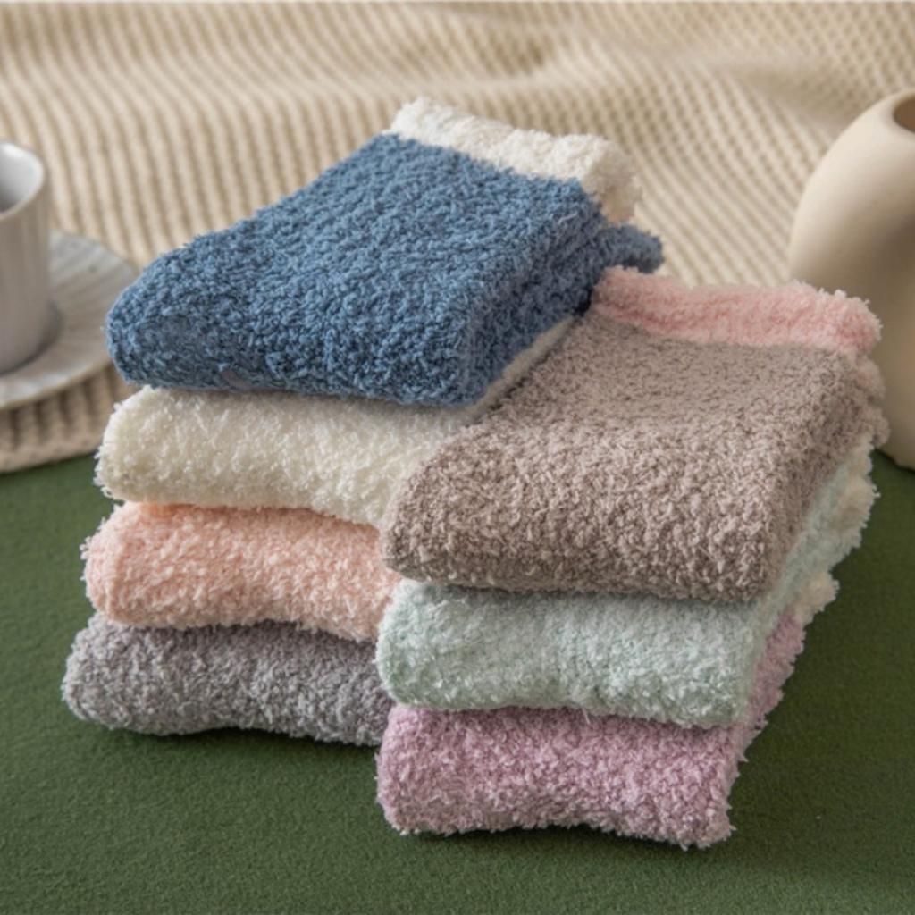 Foot Glue, Anti Slip Socks, No Shedding Hair, Coral Fleece Socks, Slipper Socks, Women's Socks, Middle Tube Socks