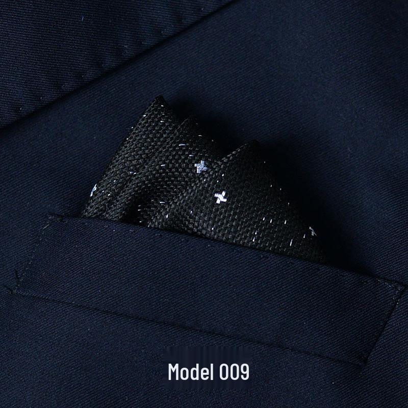 Men's British Pattern Pocket Square - Suit Wedding Banquet Accessory, Polyester Cotton Handkerchief.