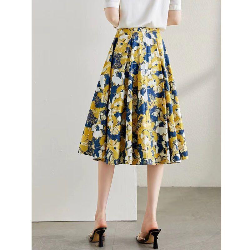 Women's Summer A-line Printed Skirt: Stylish & Slimming