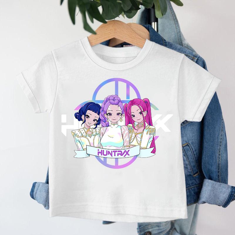 Nuova 2026 KPop Demon Hunters Saja Boys Cartone Animato Ragazzi T-shirt Girocollo Stampa Moda Casual Top T-shirt Bambini Abbigliamento Bambini