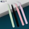 1Pcs Stainless Steel Eyelash Extension Tweezers Curved Straight Head Lashes Tweezer Non-Magnetic Eyelashes Nail Makeup Tools