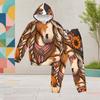 Girls Hooded Long Sleeve Owl Book Printed Two Piece Set Kangaroo Pocket Cuffed Pants