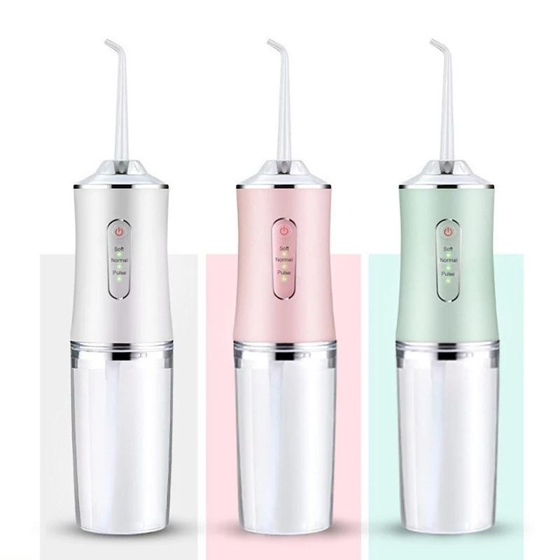 Oral Irrigator Portable Dental Water Flosser USB Rechargeable Water Jet Floss Tooth Pick  Jet Tip 3 Modes
