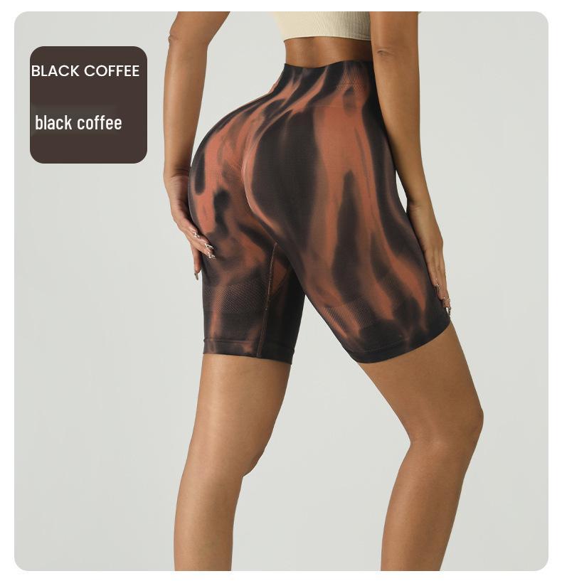 Women's Colorful Aurora Honey Butt Lifting Yoga Shorts - Quick-drying Gradient Fitness Three-quarter Sports Pants