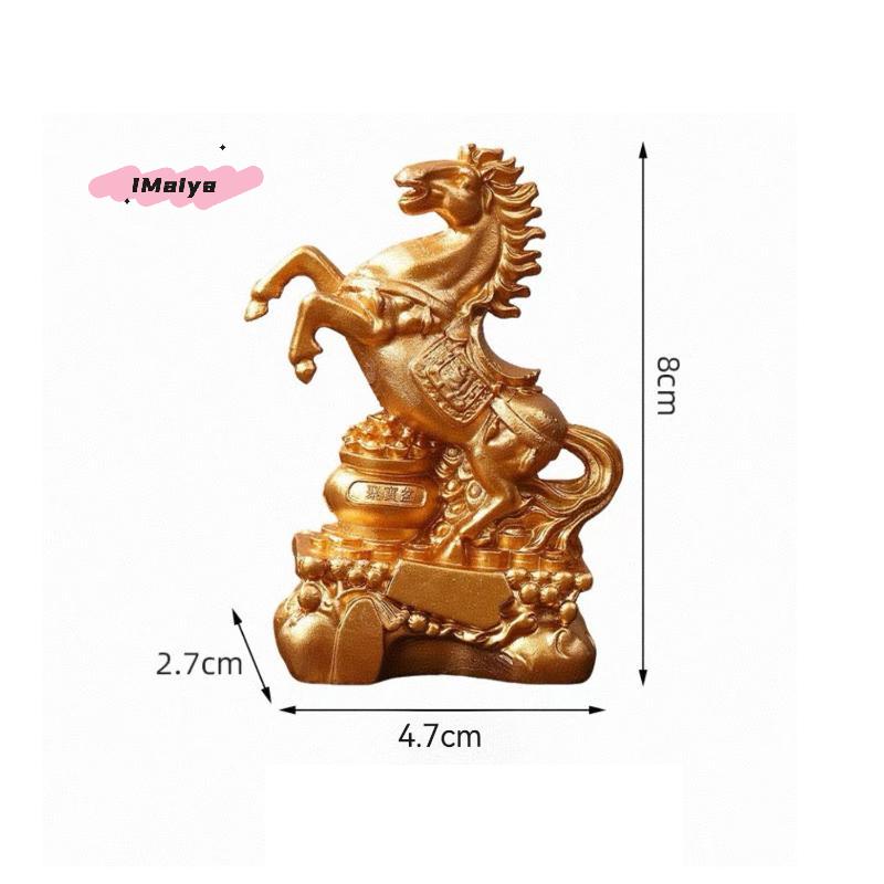 M- PVC Statue 2026 Year Of The Horse Feng Shui Zodiac Animal Sculpture Fortune Wealth Ornament For Desktop Bookshelf Decorative