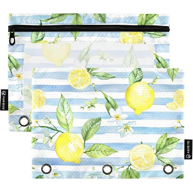 

Fustylead Alice Chess Board Big Capacity Pencil Bag Fits 3 Ring Binders, Waterproof Pencil Case with Clear Window for School Class Office Children лимон