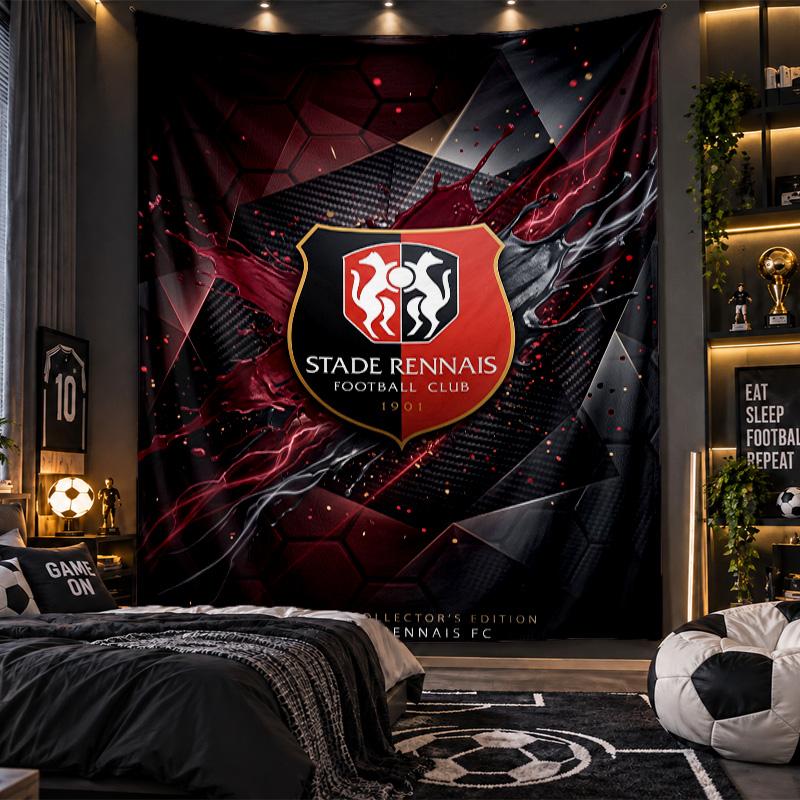 Wall Hanging Tapestry Stade Rennais FC Print Cloth for Living Room Bedroom Home Decor